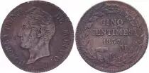 Monaco 5 Centimes Honoré V - 1837 MC - Gad 102