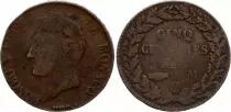 M&oacute;naco 5 Centimes Honor&eacute; V - 1837 MC