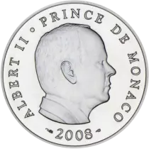 Monaco 5 Euros - Albert II - 2008 - Silver