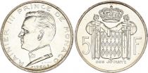 Monaco 5 Francs Rainier III - 1966 Argent