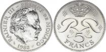 Monaco 5 Francs Rainier III - 1982 - SUP