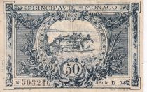 Monaco 50 centimes - Arms - 20/03/1920 - F to VF - P.3a