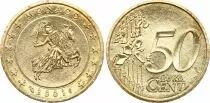 Monaco 50 Centimes d\'Euro - Grimaldi Knight - 2001