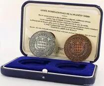 Monaco Coffret  2 Médailles - Année Internationale de la Terre - 2008 - Argent et Cuivre