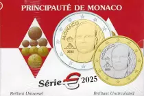 Monaco Coffret BU Euro 2025 - avec le nouveau portrait Albert II