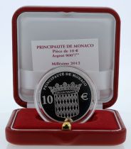 Monaco Coffret Monaco - Honoré II - 10 euros BE argent 2012 - 400 ans du titre princier