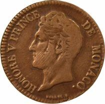 Monaco Honore V - 5 Centimes, Small Head - 1837 Mc