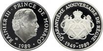 Monaco Médaille - Rainier III - 1989 - 40 ans de règne