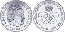 Monaco Médaille - Rainier III - 1999 - 50 ans de règne - Argent