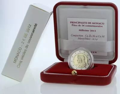 Monaco Monaco - 2 euros BE 2012 -  Lucien I - Five century of sovereignty