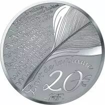 Moneta di Parigi 20 Euros Silver BE 2021 - Jean de la Fontaine - L\'Art de la Plume 2021