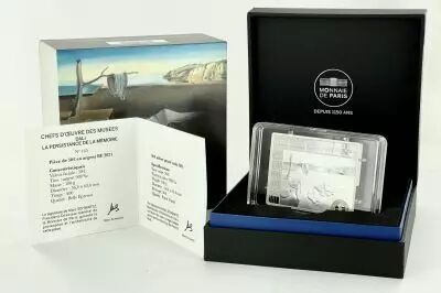 Moneta di Parigi 50 Euro Chefs d\'?uvre des Mus�es - The persistence of Dali\'s memory - 2021 - Silver Proof - Monnaie de Paris