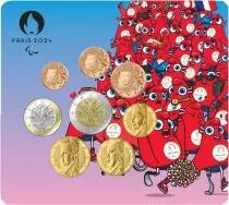 Moneta di Parigi Paralympic mascot  - Paris 2024 - Miniset BU 2024 (MDP) with Nouvelles Faces