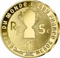 Moneta di Parigi Rugby World Cup - Emblem - 5 Euros Gold BE 2023