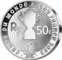 Moneta di Parigi Rugby World Cup - Emblem - 50 Euros Silver (5 Oz) Proof 2023