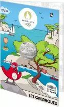 Moneta di Parigi The Calanques - 10 Euros Argent 2024 (MDP) - France hosts the Games - Mascottes Paris 2024 - Wave 2 - 17/18