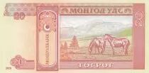 Mongolei 20 Tugrik - Sukhe-Bataar - Horses - 2020 - Serial ZY