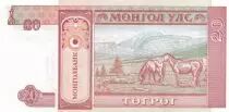 Mongolei 20 Tugrik Sukhe-Bataar - Horses - 1993