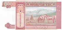 Mongolie 20 Tugrik Sukhe-Bataar - Chevaux - 1993