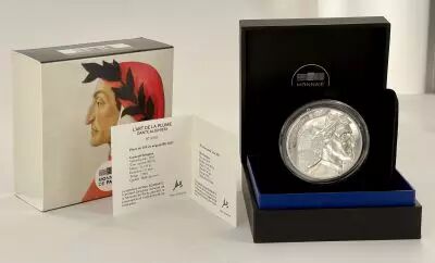 Monnaie de Paris 20 Euro Dante Aligheri  (1265-1621) - 2021 - High Relief Silver Proof  - Monnaie de Paris