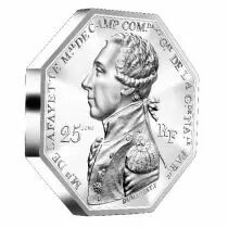 Monnaie de Paris 25 Euros Silver Proof - Lafayette - History of Humanity - Octagonal - 2020