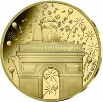 Monnaie de Paris Arc de Triomphe - 250 Euros Or 2024 (MDP) - France hosts the Games - Mascottes Paris 2024