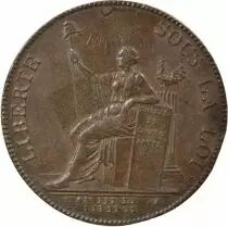 Monneron - Two Sols with Liberty, 50 L - 1791, Year III Birmingham