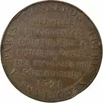 Monneron - Two Sols with Liberty, 50 L - 1791, Year III Birmingham