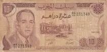Morocco 10 Dirhams  Hassan II - 1985 - aFINE  - P.57b - Serial BE/33