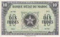 Morocco 10 Francs - 01-03-1944 - AU - Serial W.781 - P.25
