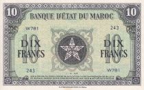 Morocco 10 Francs - 01-03-1944 - AU - Serial W.781 - P.25