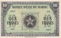Morocco 10 Francs - 01-03-1944 - XF - Serial N.800 - P.25