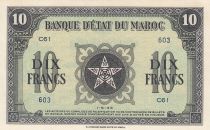 Morocco 10 Francs - 01-05-1943 - aUNC - Serial C.61 - P.25a