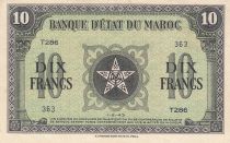 Morocco 10 Francs - 01-05-1943 - XF - Serial T.286 - P.25a