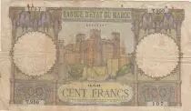 Morocco 100 Francs - Fortress - 14-05-1941 - Serial T.950