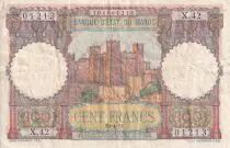 Morocco 100 Francs - Ksar d\'A&iuml;t-ben-haddou - 19-04-1951 - VF - Serial X.42 - P.45
