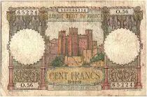 Morocco 100 Francs - Ksar d\'Aït-ben-haddou - 22-12-1952 - Fine - Serial O.56 - P.45