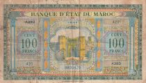 Morocco 100 Francs - Meknes - 01-08-1943 - Serial A.393 - P.27A