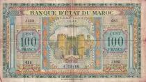 Morocco 100 Francs - Meknes - 1943 - Serial J189 - F - P.25