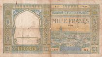 Morocco 1000 Francs City of Marrakech - 26-02-1949 -  Serial Y.880 - P.16c