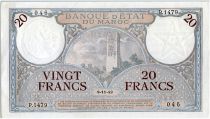 Morocco 20 Francs Minaret - 08-11-1942  - XF+ - P.1479