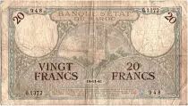 Morocco 20 Francs Minaret - 14-11-1941  -  Fine - Serial G.1372 - P.18b