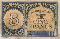 Morocco 5 Francs - 14-09-1943 - P.33