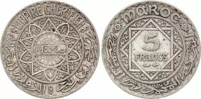 Morocco 5 Francs Cherifian Empire - 1352 (1933) - Paris