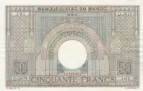 Morocco 50 Francs 28-10-1947 - XF  - large type - Serial Q.2679 - P.21