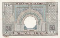 Morocco 50 Francs 28-10-1947 - XF - large type - Serial X.2248 - P.21