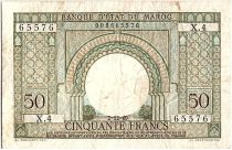 Morocco 50 Francs Gateway - 02-12-1949 - VF - Serial X.4 - P.44