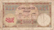 Morocco 500 Francs City of Fez - 03-05-1946 - F to VF - Serial R.137 - P.15b