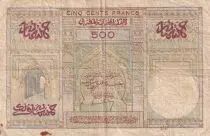 Morocco 500 Francs Hassan garden in  Rabat - 19-12-1956 - Serial N.15 - P.46