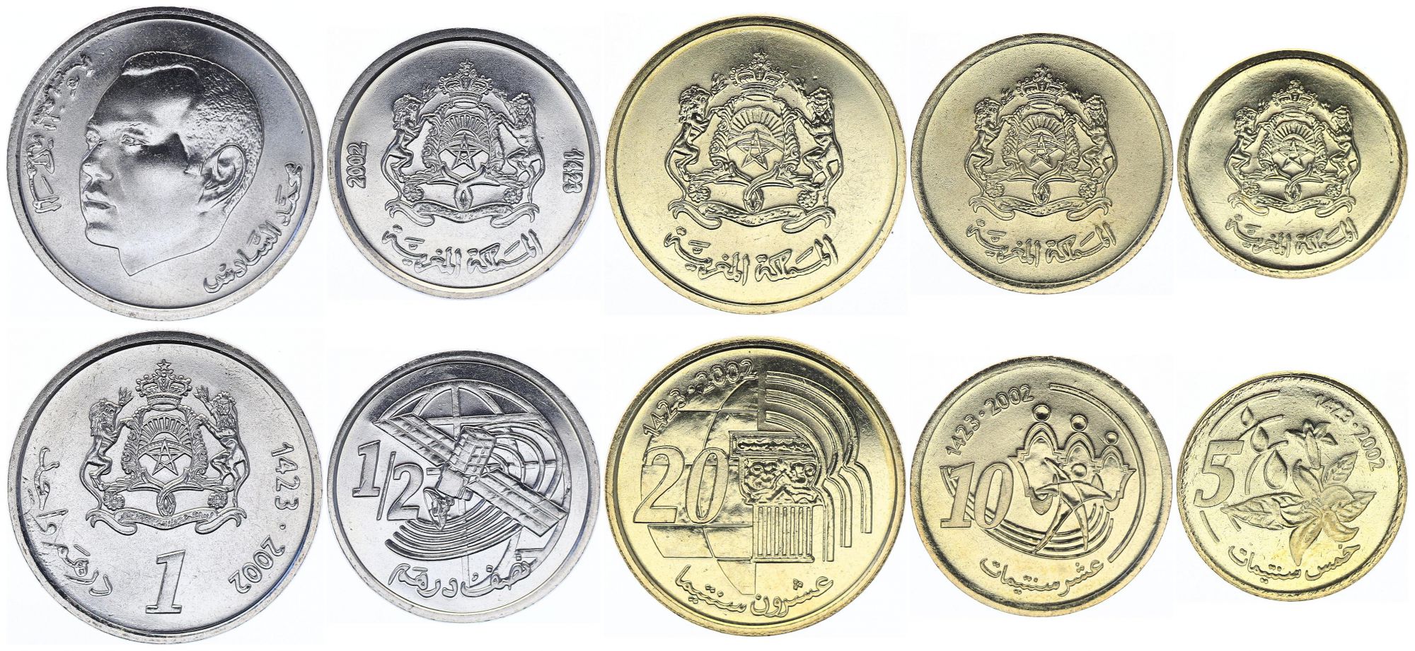 Дирхам в рубли 2023. Монета Марокко 2002. 5 Марокко 2002. 5 Дирхам Марокко. 10 Дирхам монета.